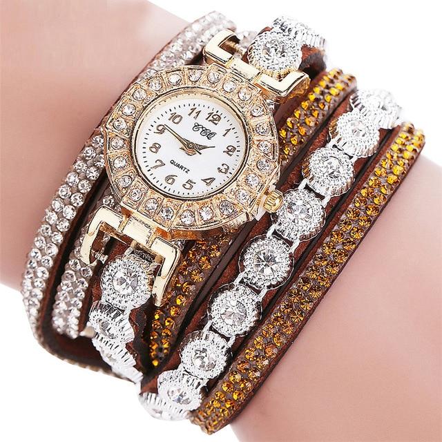 CCQ 2019 Watch Women Bracelet Ladies Watch With Rhinestones Clock Womens Vintage Fashion Dress Wristwatch Relogio Feminino Gift