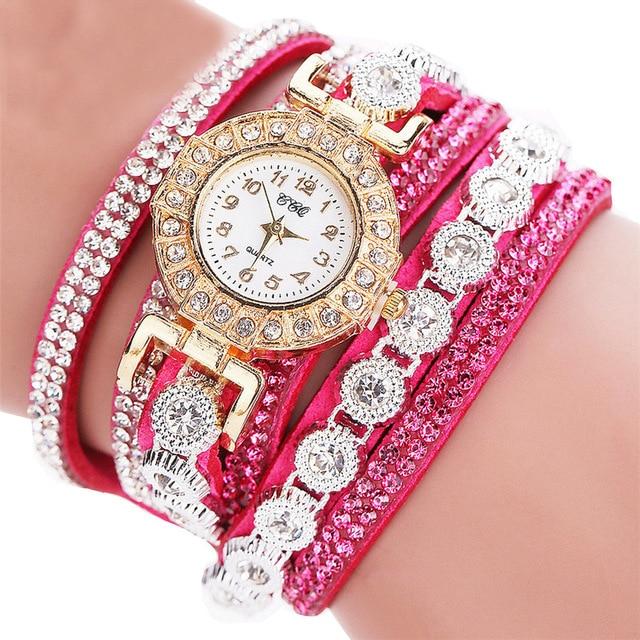 CCQ 2019 Watch Women Bracelet Ladies Watch With Rhinestones Clock Womens Vintage Fashion Dress Wristwatch Relogio Feminino Gift