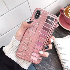 Makeup Phone Case For iPhone 7 X XR XS Max Eye Shadow Palette For iPhone 6 6s 7 8 plus Luxury Fashion Soft Silicone Case Cover