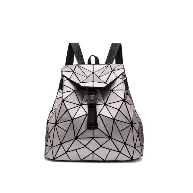 Women Backpack matte Geometric bag Female Backpacks For Teenage Girls Bagpack Drawstring Bag Holographic Backpack