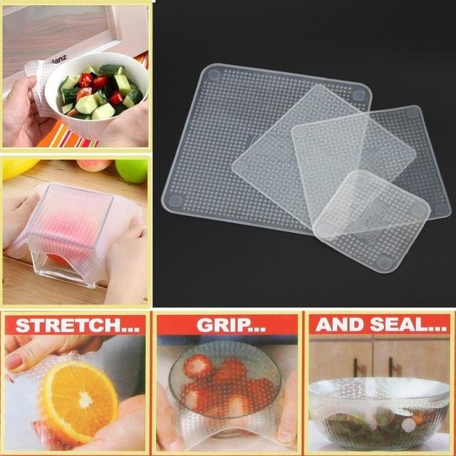 6PCS Silicone Stretch Lids Universal Silicone Food Wrap Bowl Pot Lid