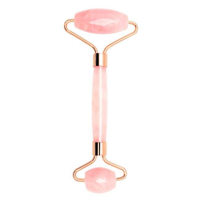 Rose Quartz Jade Roller Massage Facial Massager Machine Face Roller Face Slimming Massager Facial Roller Body Neck Head Massager